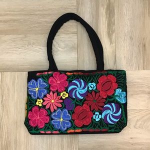 Colorful Mexican floral tote.